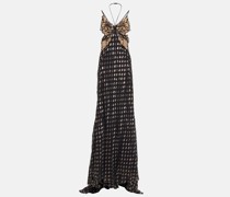Verzierte Robe aus Seiden-Chiffon