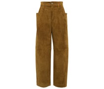 Stouls High-Rise-Hose Cassidy aus Veloursleder