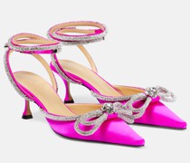 Mach & Mach Verzierte Pumps Double Bow 65 aus Satin