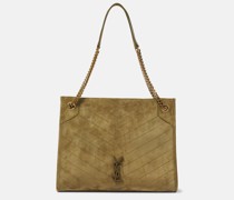 Saint Laurent Schultertasche Niki Medium aus Veloursleder