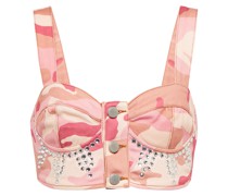 Alessandra Rich Verziertes Bustier-Top aus Baumwolle