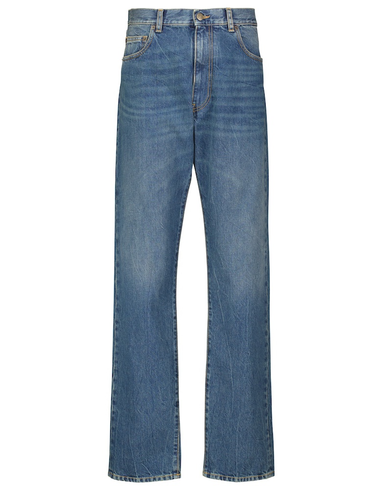Womens Clothing Jeans Straight-leg jeans Maison Margiela Denim High-rise Asymmetric Jeans in Blue Save 16% 