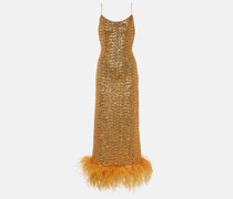 Oseree Slipdress Paillettes Plumage