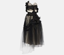 Midikleid aus Seide mit Tuell