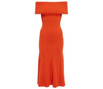Self-Portrait Off-Shoulder-Midikleid aus Rippstrick