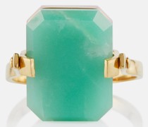 Aliita Ring Deco Sandwich aus 9kt Gelbgold mit Opal und Chrysopras