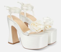 Plateausandalen aus Satin