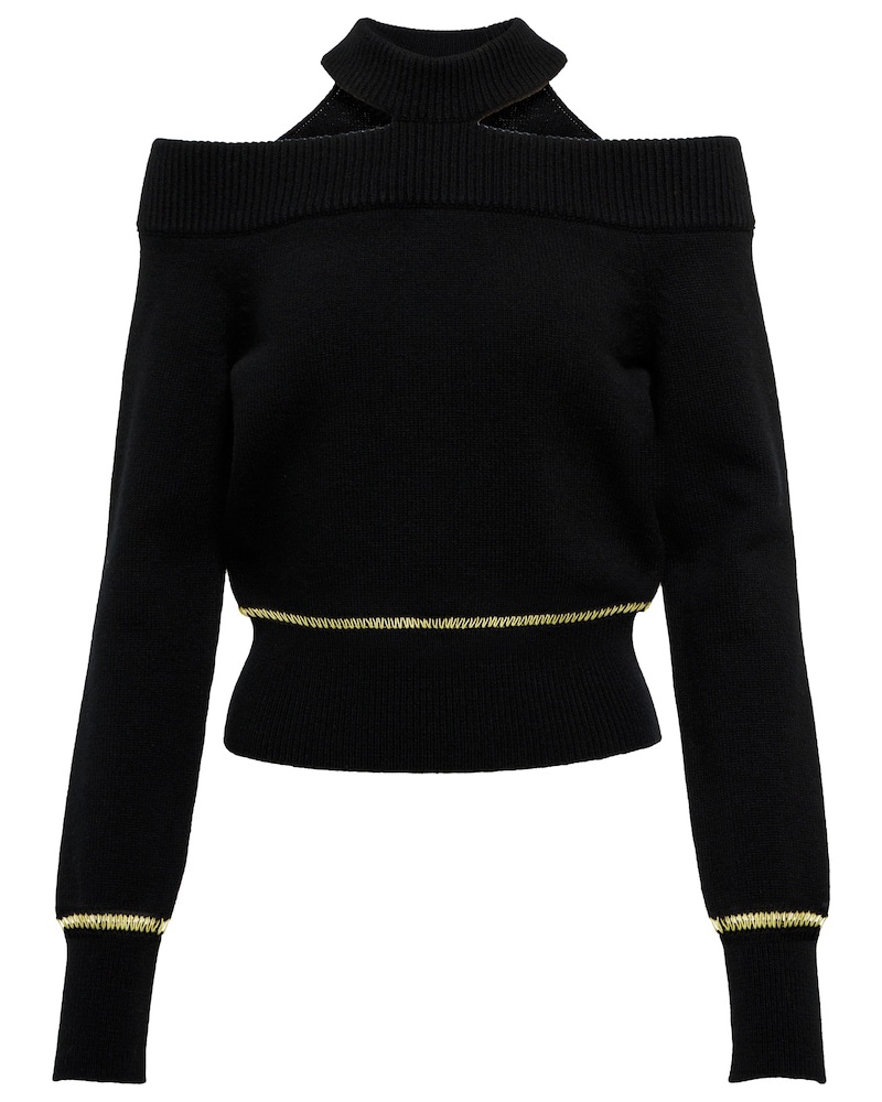 Alexander McQueen Damen Alexander McQueen Cold-Shoulder-Pullover aus Wolle