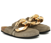 JW Anderson Verzierte Slippers aus Veloursleder