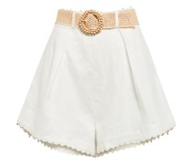 High-Rise Shorts aus Leinen