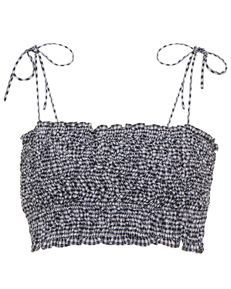 Miu Miu Damen Miu Miu Kariertes Cropped-Top