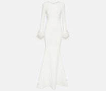 Rebecca Vallance Bridal Robe aus Crepe mit Federn