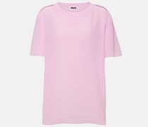 T-Shirt Soie Rubin aus Seiden-Crepe
