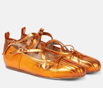 Simone Rocha Ballerinas aus Metallic-Leder