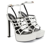 Versace Plateausandalen Greca aus Leder
