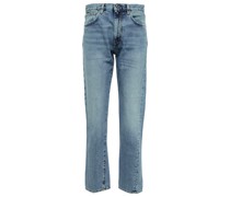 Mid-Rise Straight Cropped Jeans