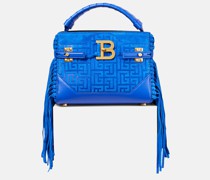 Balmain Schultertasche B-Buzz aus Veloursleder