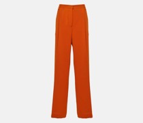 Gerade High-Rise-Hose aus Crepe