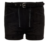Low-Rise Shorts aus Veloursleder