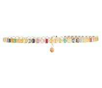 Choker Rainbow Eternity aus 18kt Gelbgold mit Diamanten, Saphiren, Smaragden und Rubinen