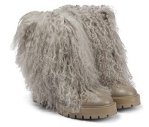 Aquazzura Stiefel aus Leder mit Shearling