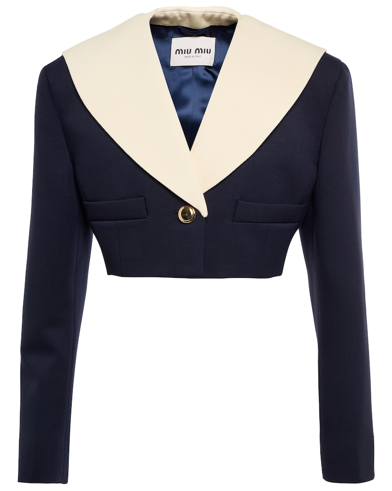 Miu Miu Damen Miu Miu Cropped-Jacke aus Wolle