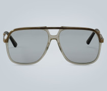 Gucci Eckige Sonnenbrille aus Metall