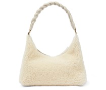 Schultertasche Braid aus Shearling