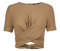Balmain Cropped-T-Shirt aus Jersey
