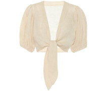 Cropped-Top aus Leinen