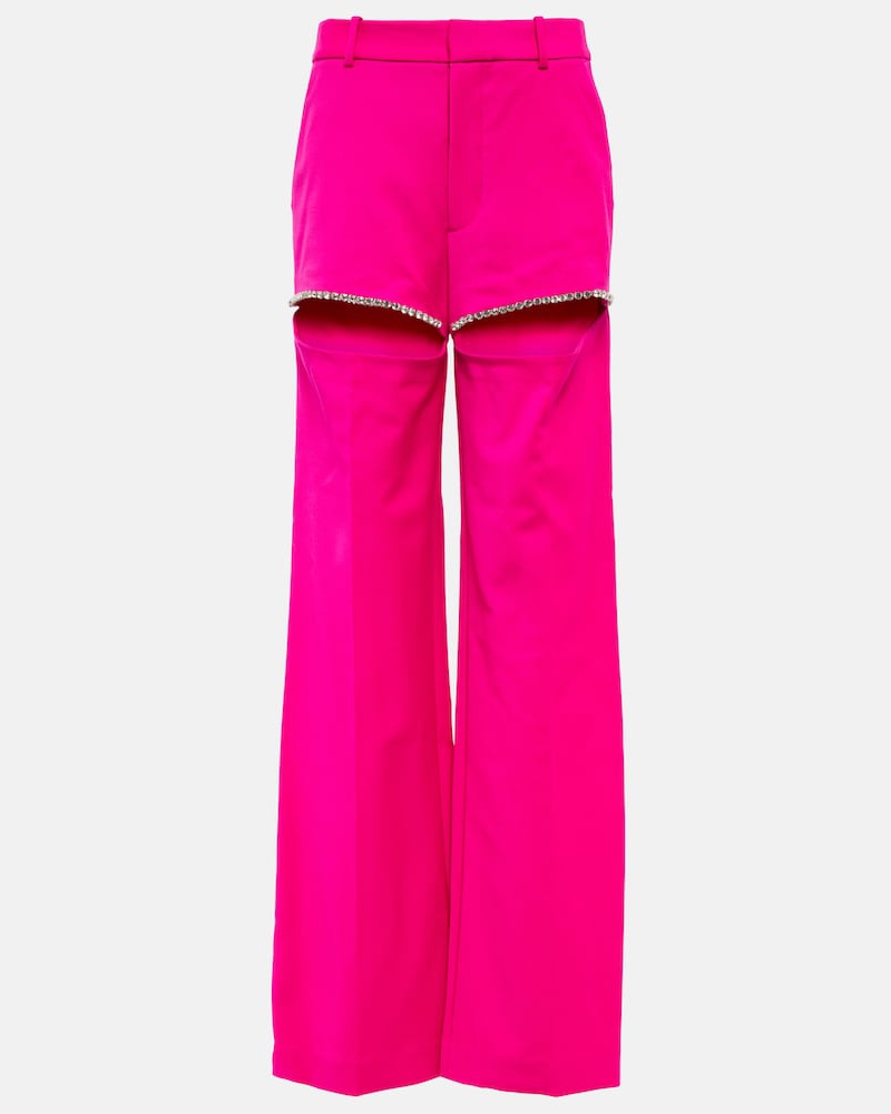 Area Damen Area Verzierte Hose aus Woll-Crepe