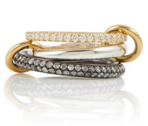 Spinelli Kilcollin Ring Scorpio aus 18kt Gelbgold und Sterlingsilber mit Diamanten