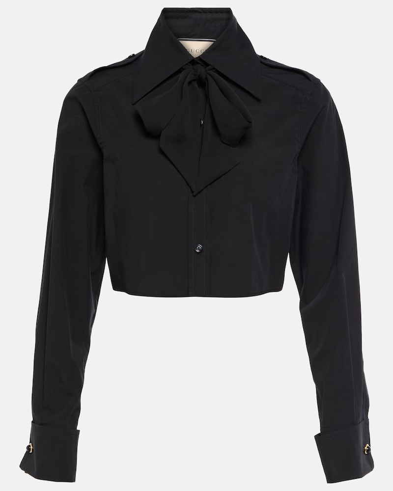 Gucci Damen Gucci Cropped-Hemd aus Baumwollpopeline