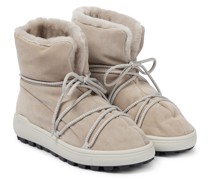 Schnürstiefel aus Veloursleder