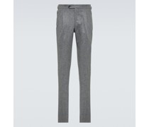 Thom Sweeney Schmale Hose aus Wollflanell