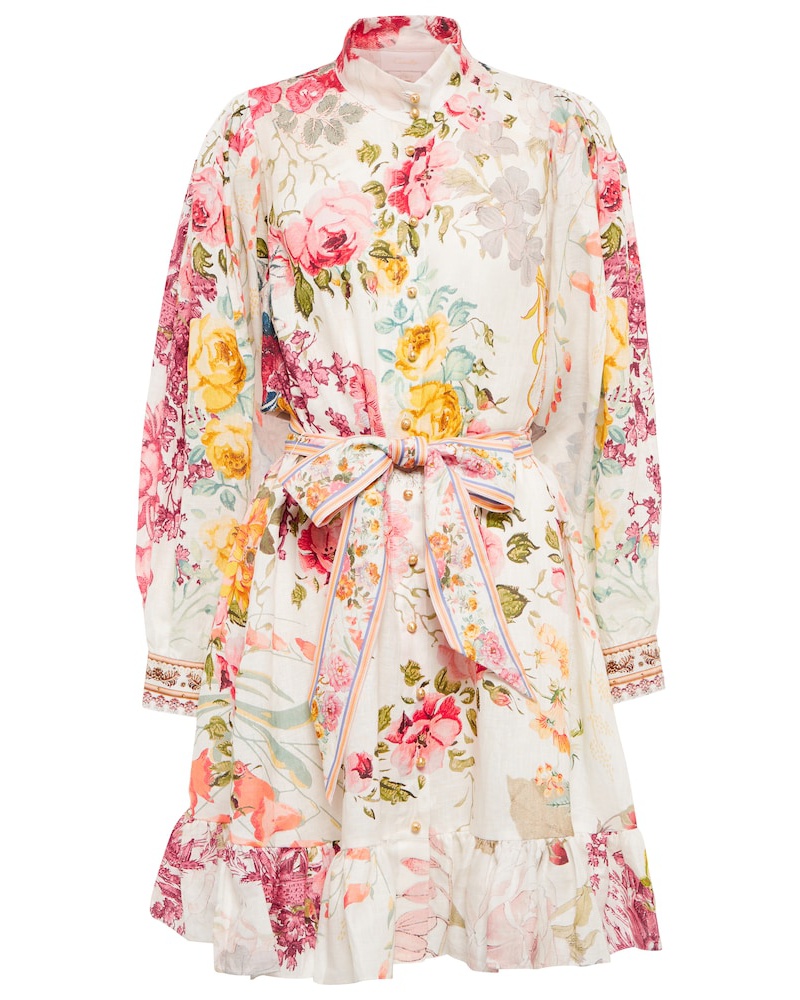 Camilla Damen Camilla Florales Minikleid aus Leinen