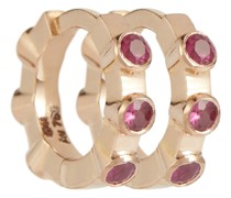 Ileana Makri Creolen Stepping Stone Midi aus 18kt Rosegold mit Diamanten und Rubinen