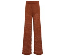 Rotate Birger Christensen Hose Calla mit weitem Bein aus Strick