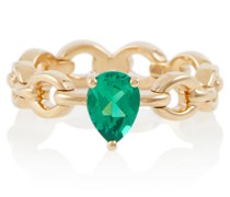 Nadine Aysoy Ring Catena Mini aus 18kt Gelbgold mit Smaragd