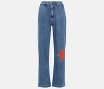 Marni Bestickte Wide-Leg Jeans