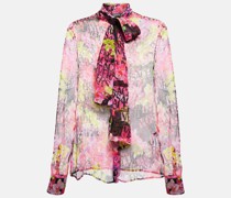 Versace Bedruckte Bluse aus Seiden-Chiffon