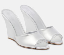Wedge-Pantoletten Wanda aus Metallic-Leder