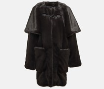 Alaia Mantel aus Faux Fur und Leder