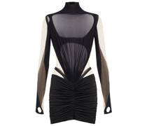 Mugler Minikleid aus Mesh und Jersey