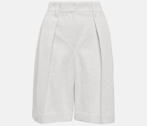 Bermuda-Shorts aus Baumwolle und Leinen