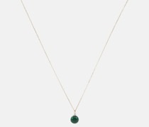 Halskette aus 14kt Gelbgold mit Diamant und Malachit