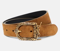 Saint Laurent Guertel Monogram aus Veloursleder