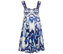 Dolce&Gabbana Bedrucktes Minikleid aus Baumwolle