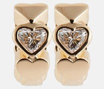 Ohrringe Heart aus 14kt Gelbgold mit Diamanten