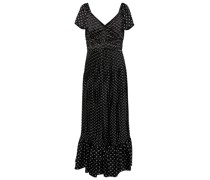 Midikleid aus Crepe mit Polka-Dots